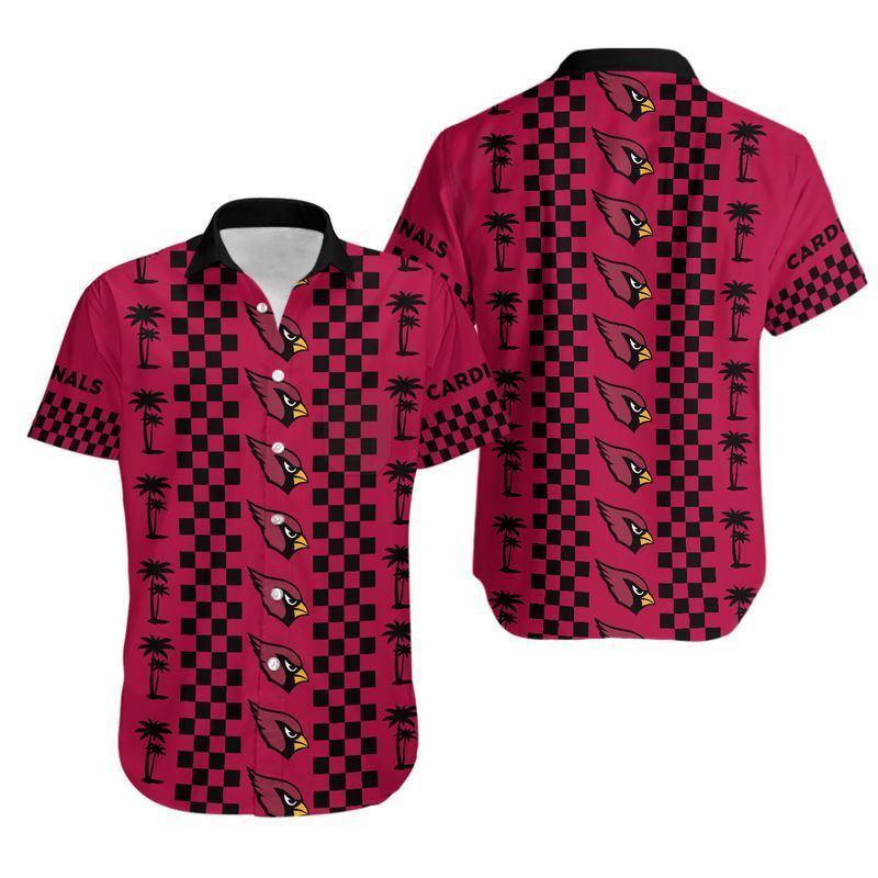 Arizona Cardinals Coconut Trees Hawaiian Shirt For Fans-1