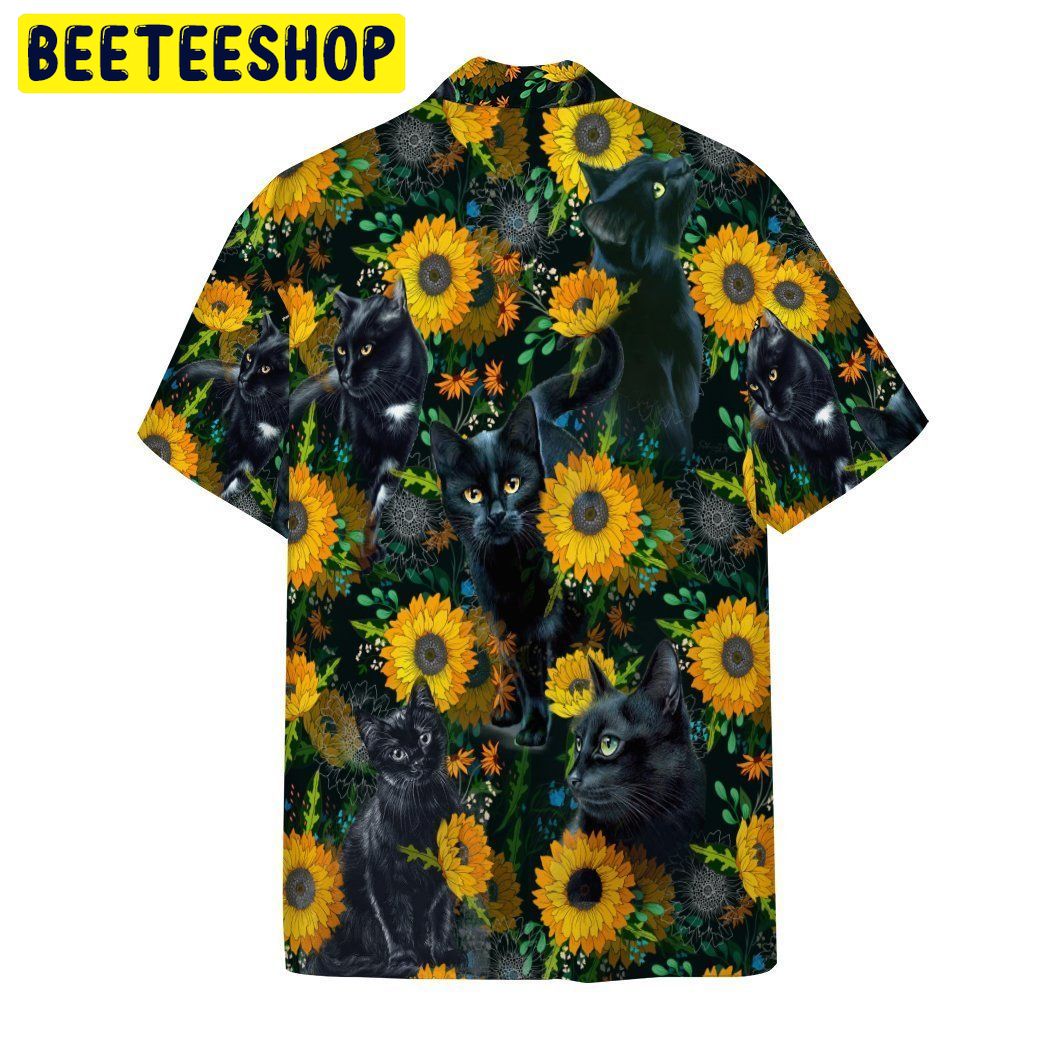 Art Black Cat 3d All Over Printed Trending Hawaiian Shirt-1
