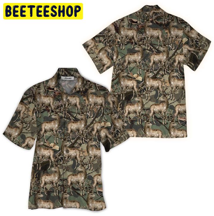 Art Deer 3d All Over Printed Trending Hawaiian Shirt-1