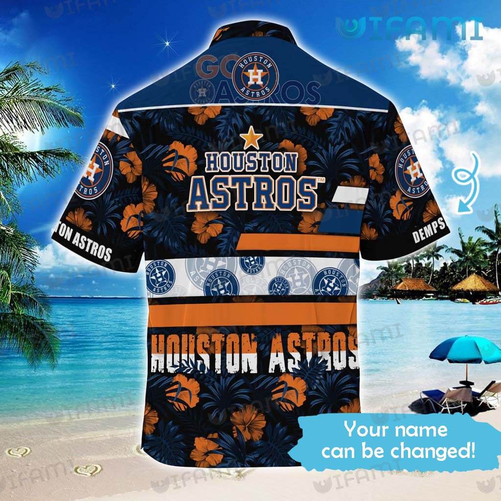 Astros Hawaiian Shirt Tropical Plants Big Logo Houston Astros Gift