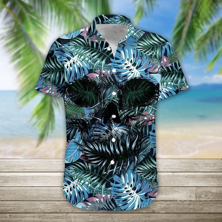 Beach Shirt High Quality Skull Hawaiian Shirt