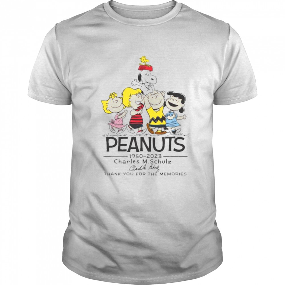 Peanuts 1950 – 2023 Charles M Schulz thank you for the memories signature shirt