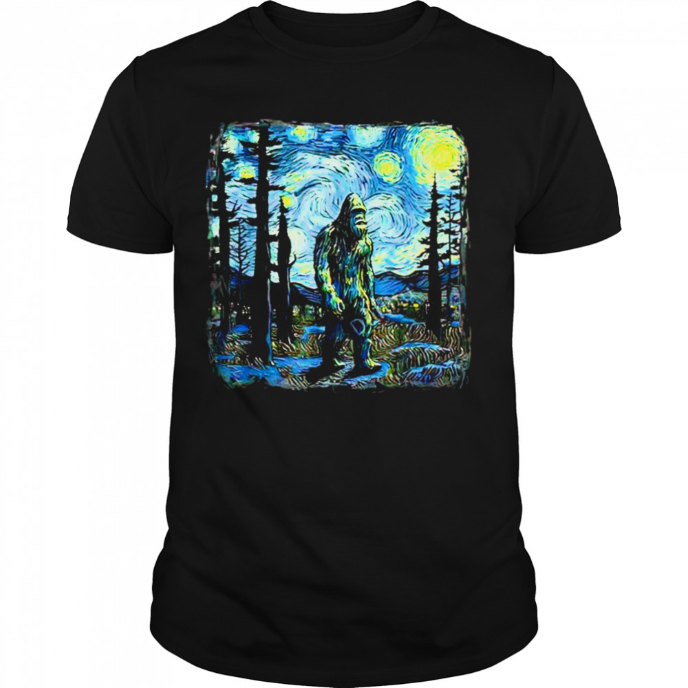 Starry Night Bigfoot shirt