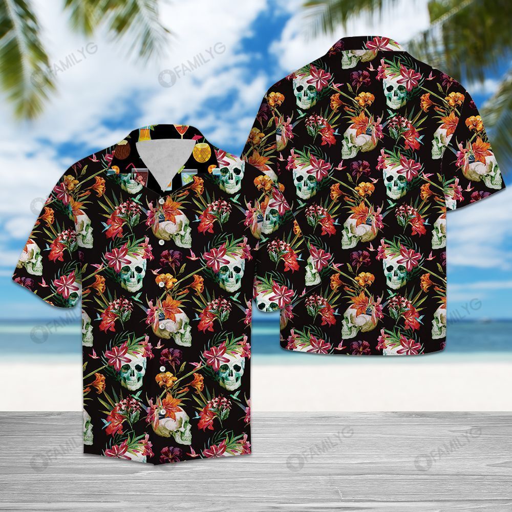 Awesome Skull Art – Skull Unisex Hawaiian Shirt Summer Hawaiian