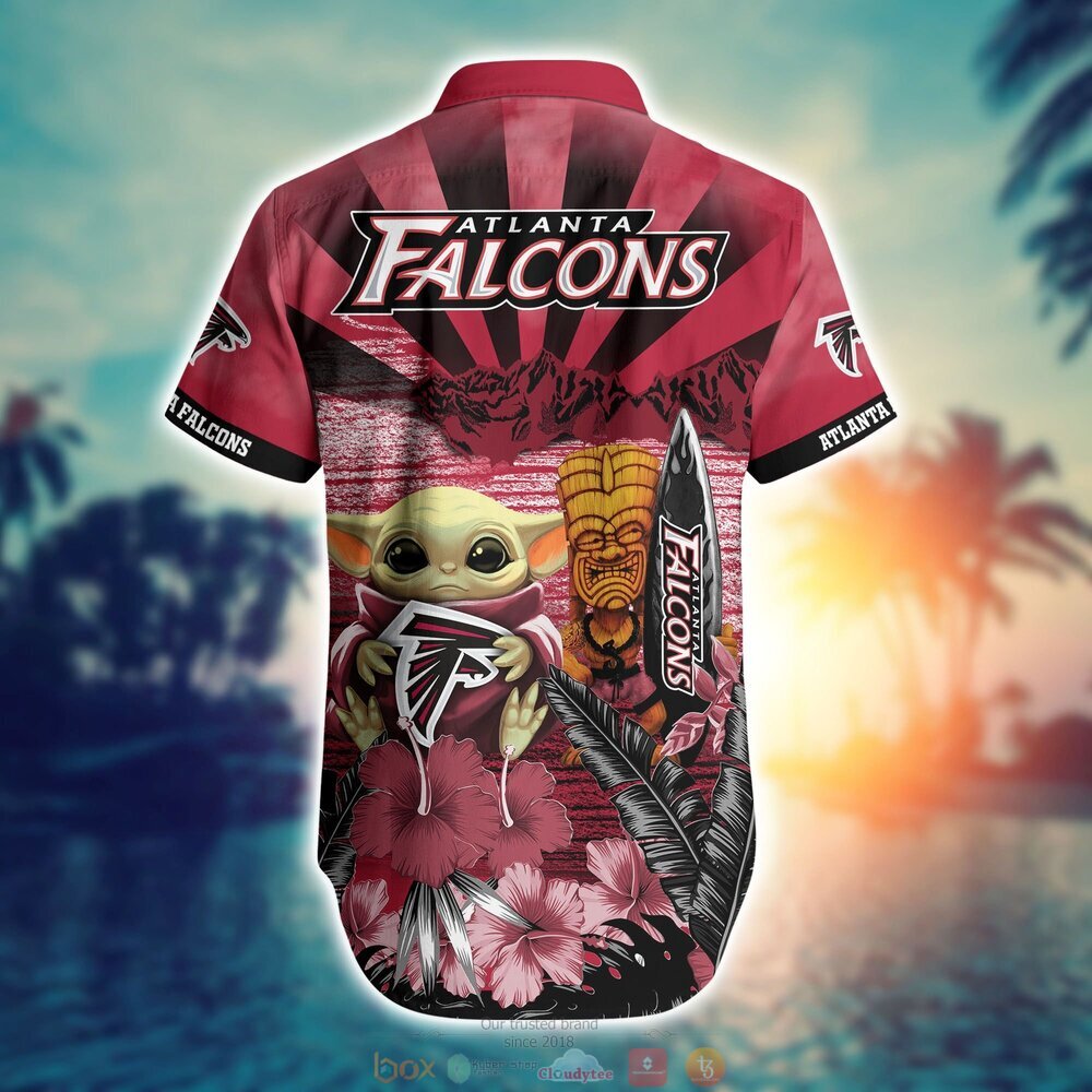 Baby Yoda Atlanta Falcons Nfl Hawaiian Shirt And Shorts For Fans-1
