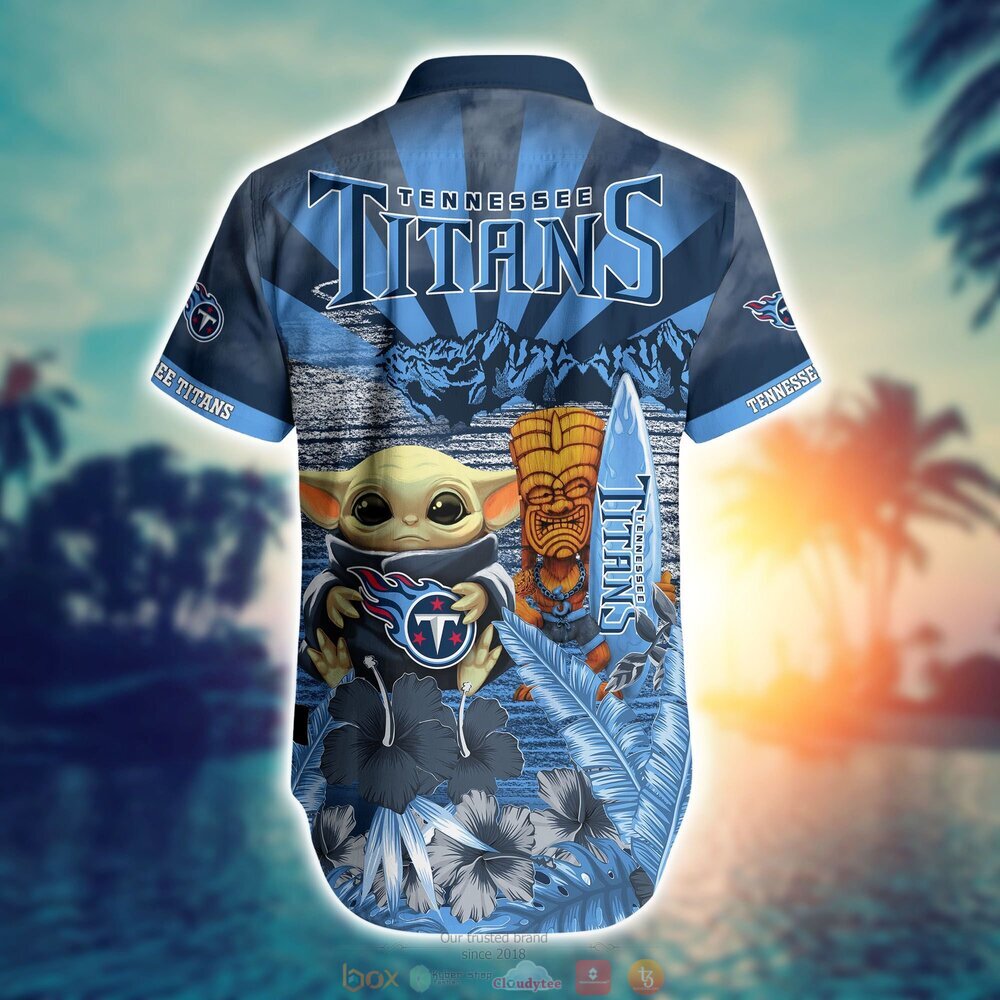 Baby Yoda Tennessee Titans Nfl Hawaiian Shirt And Shorts For Fans-1