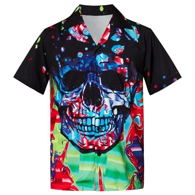 Beach Shirt Cover Your Body With Amazing Mens Hawaiian Shirts Skull