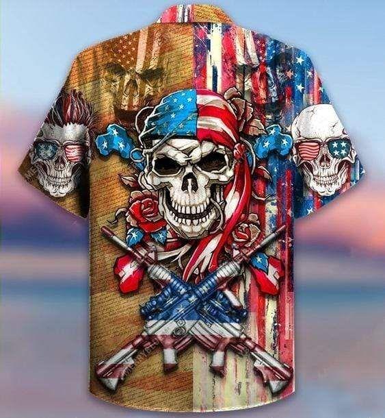 Beach Shirt Find Hawaiian Aloha Shirts Patriotic Flower Skull