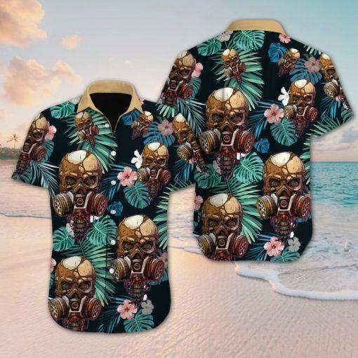 Beach Shirt Floral Skull Tropical Hawaiian Shirt