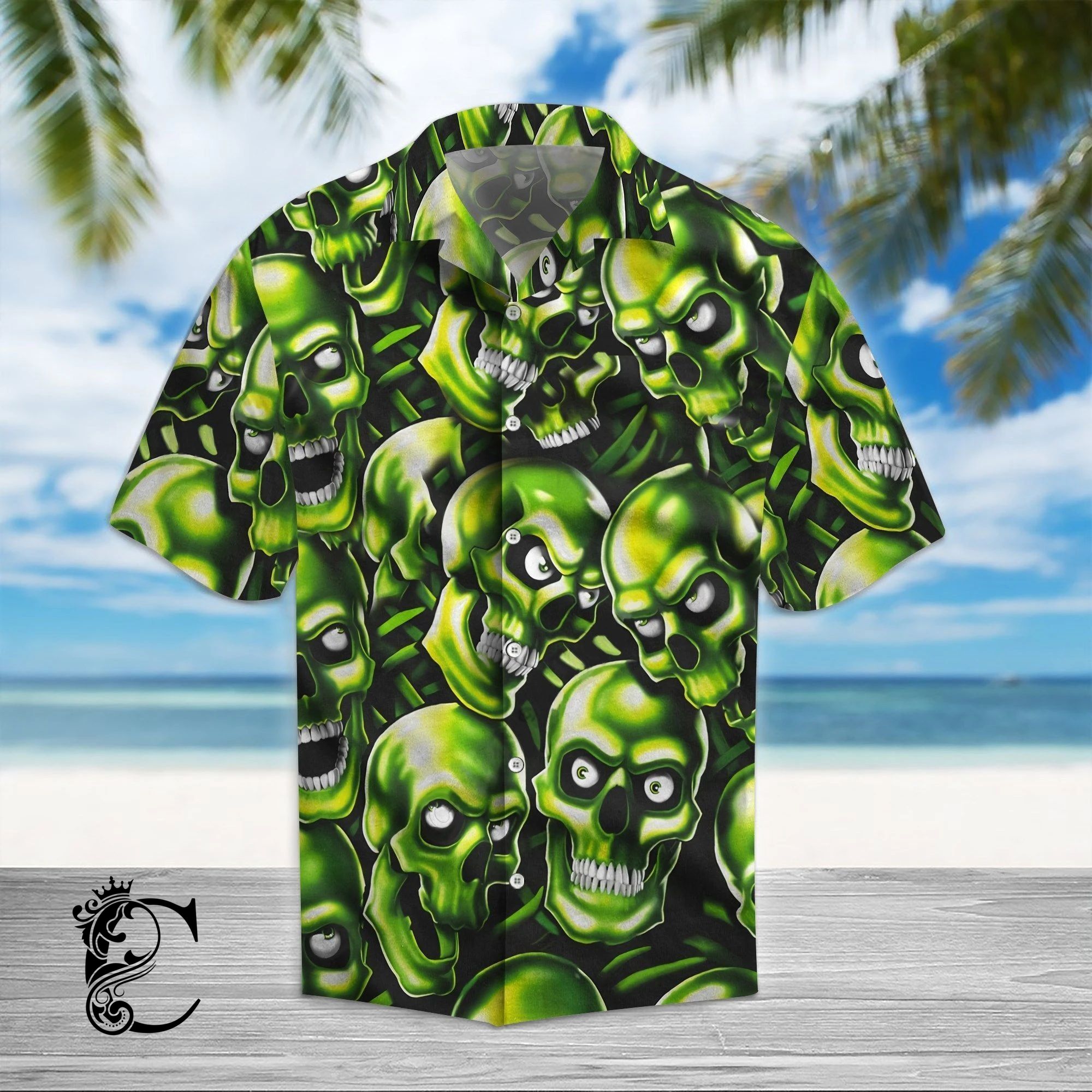 Beach Shirt Get Here Blue Skull Hawaiian Shirt