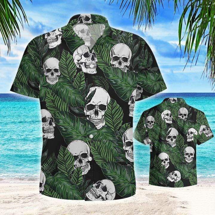 Beach Shirt Skull Tropical Aloha Hawaiian Shirt