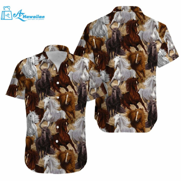 Beautiful Horse Art Hawaiian Aloha Shirts Best Gift Ideas