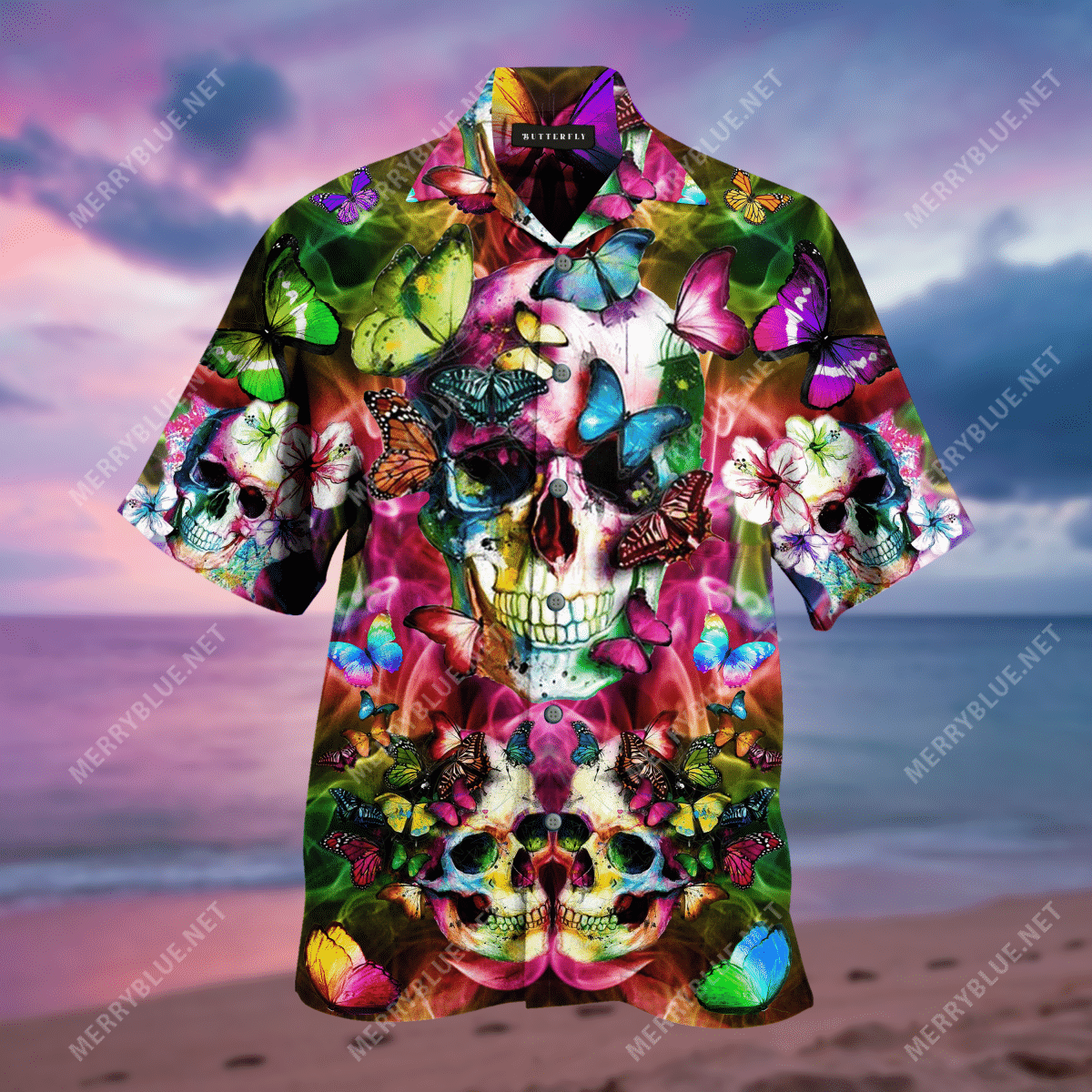 Beautiful Skull Unisex Hawaiian Aloha Shirts Aloha Shirt