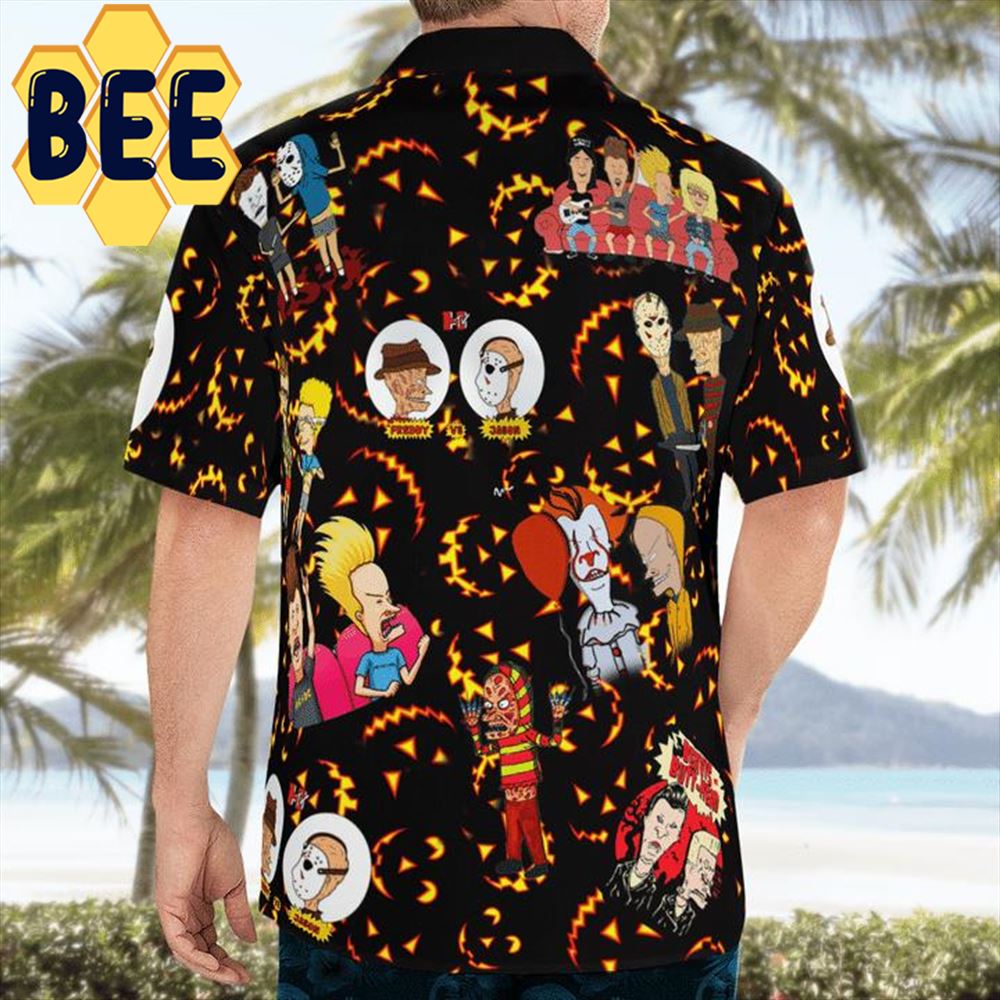 Beavis And Butt Head Horror Characters Halloween Hawaiian Shirt-1
