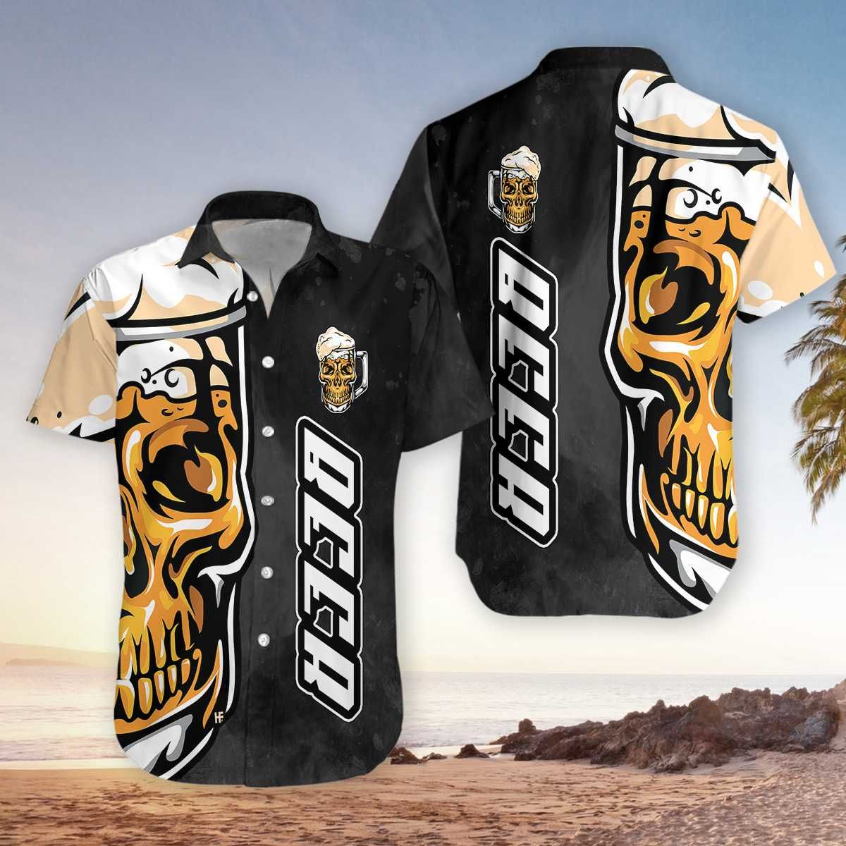 Beer Skull Hawaiian Shirt Unisex Adult