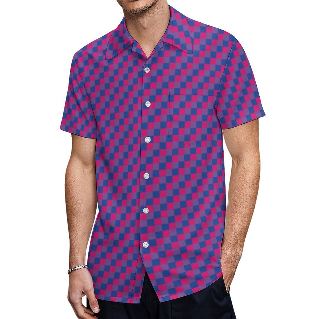 Bisexual Flag Pixels Lgbt Pride Gaymer Hawaiian Vintage Shirt