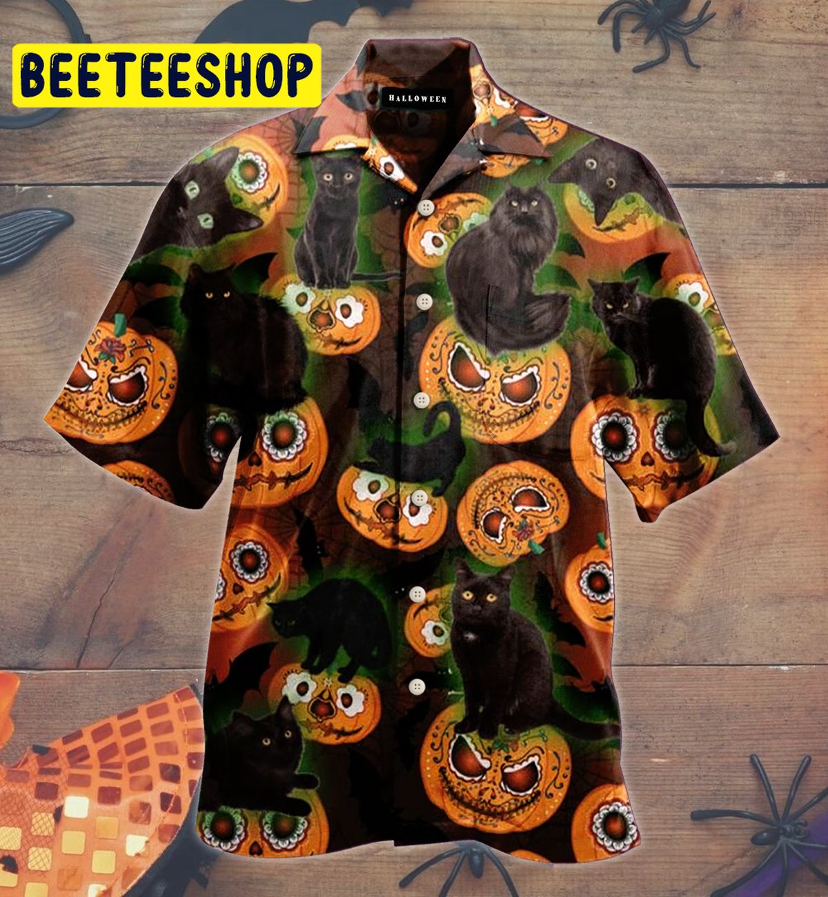 Black Cat- Halloween Trending Hawaiian Shirt-1
