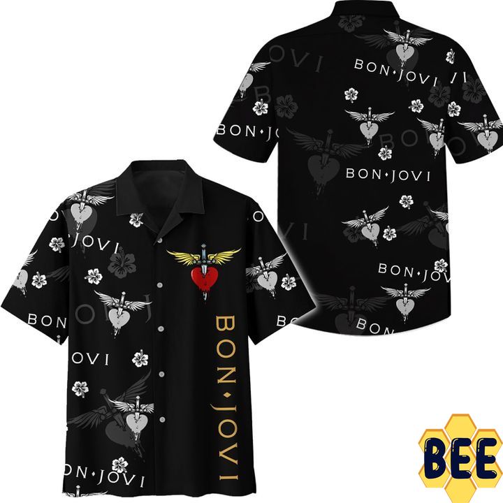 Bon Jovi Button Up Trending Hawaiian Shirt-1