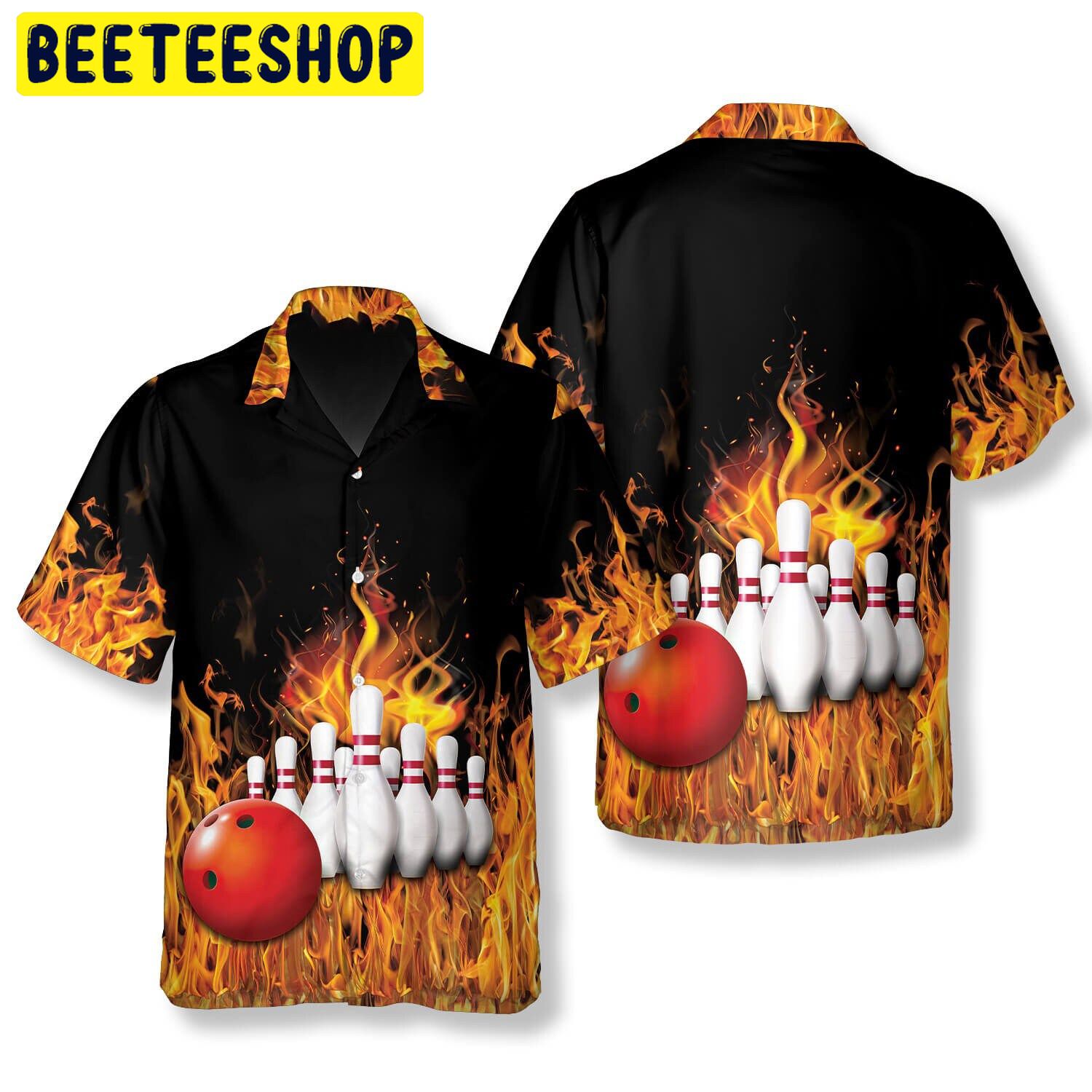 Bowling Flame Bowling In Fire Trending Hawaiian Shirt-1