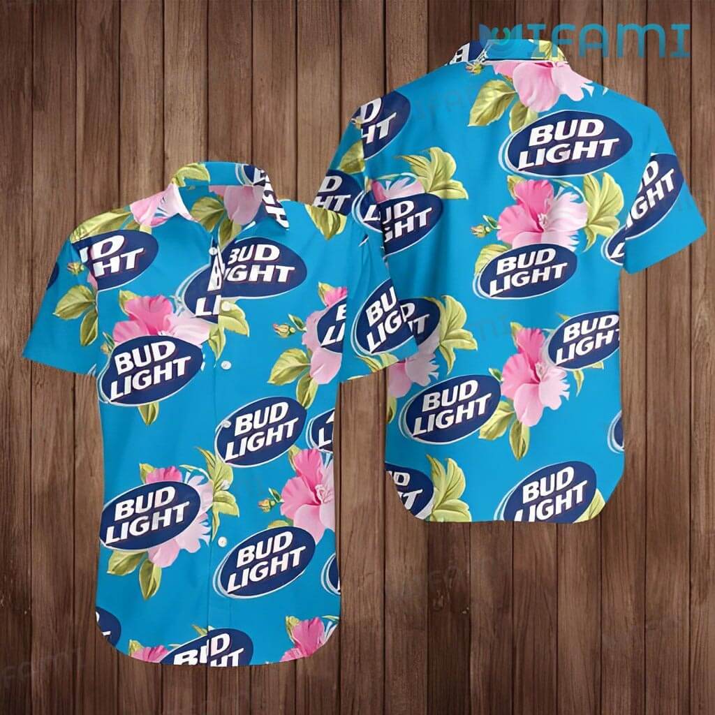 Bud Light Hawaiian Hibiscus Shirt Beer Lovers Gift