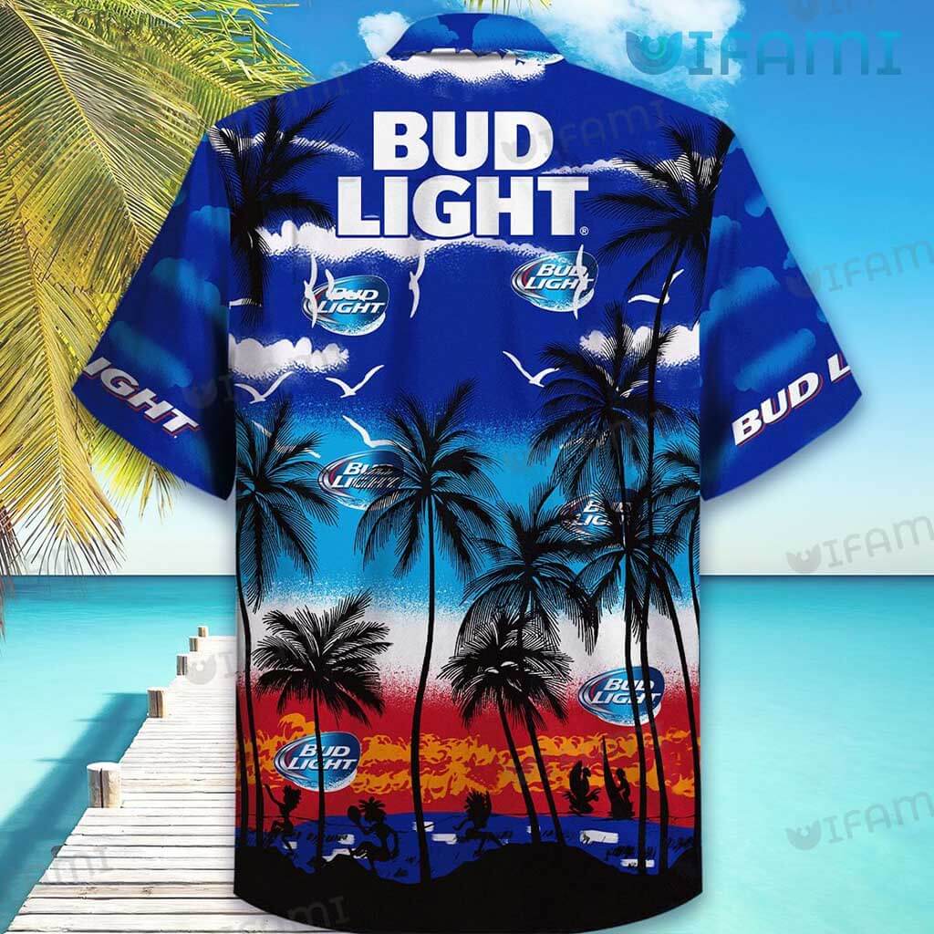Bud Light Hawaiian Shirt Coconut Tree Beer Lovers Gift