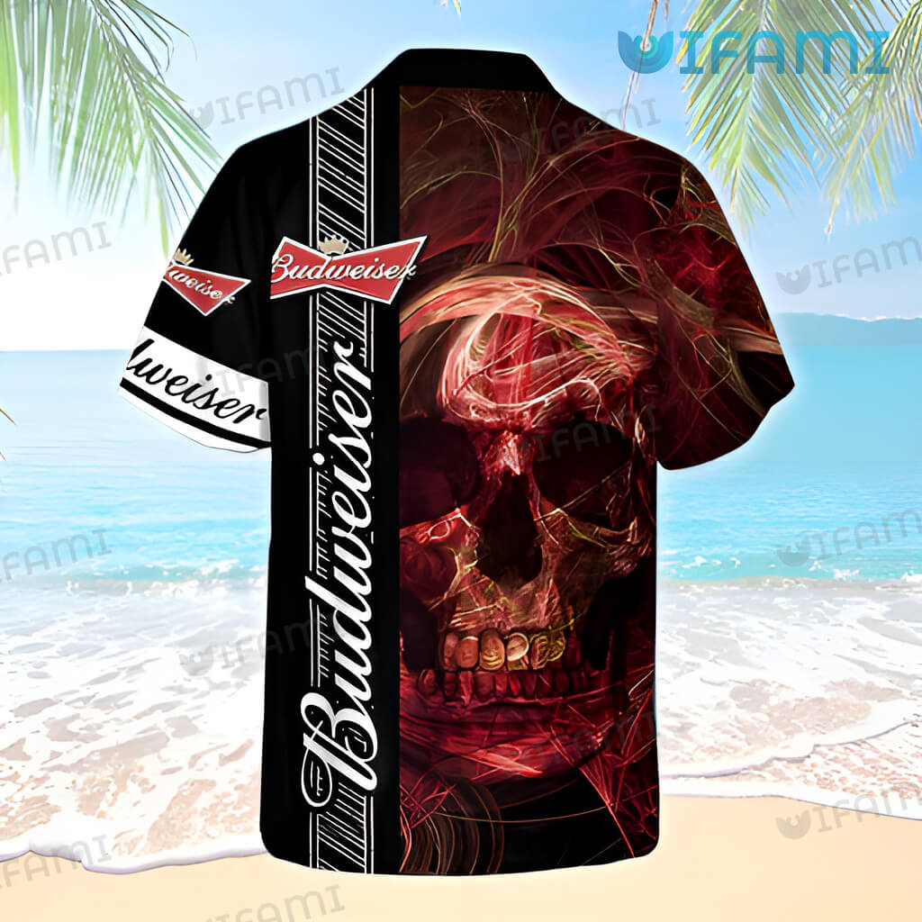 Budweiser Hawaiian Shirt Skull Beer Lovers Gift