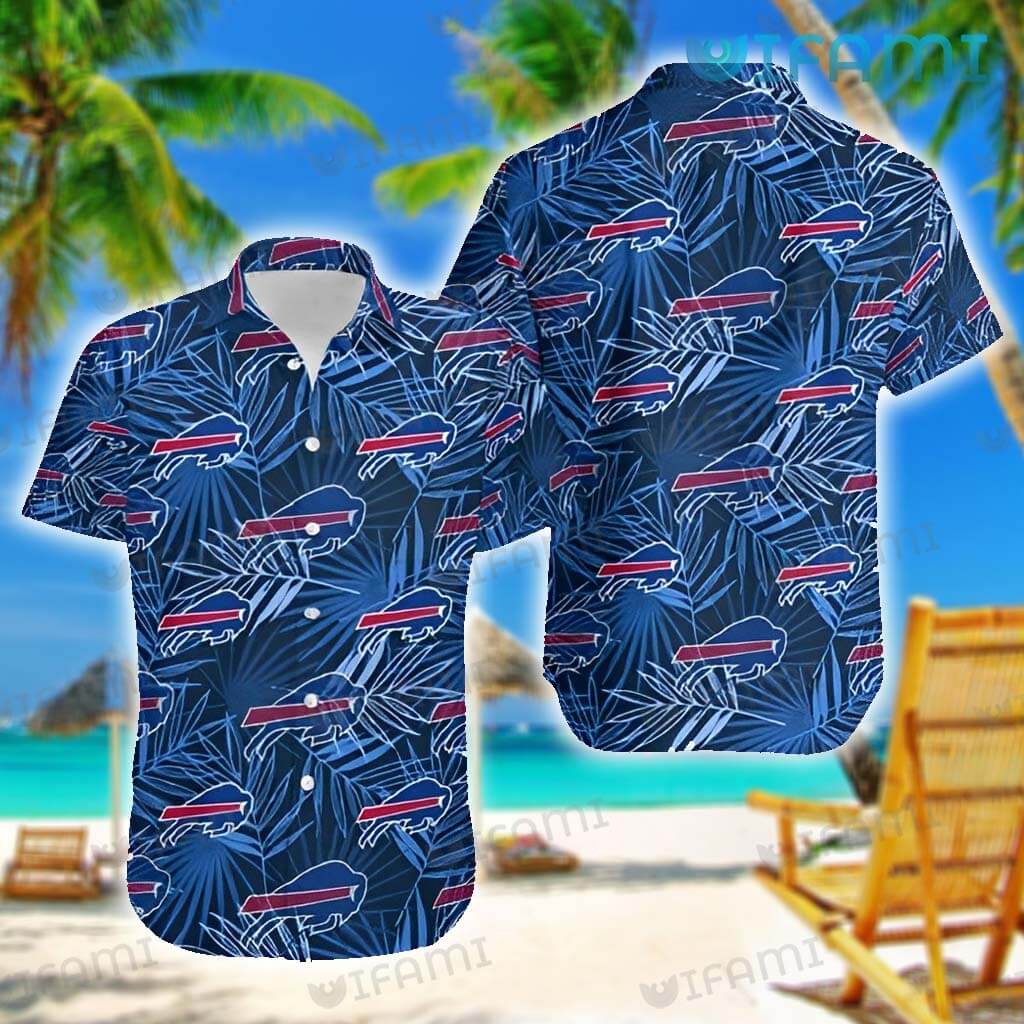 Buffalo Bills Hawaiian Shirt Palm Leaf Blue Buffalo Bills Gift