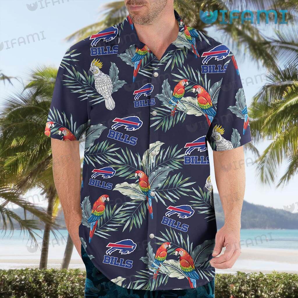 Buffalo Bills Hawaiian Shirt Parrots Palm Leaf Unique Buffalo Bills Gift