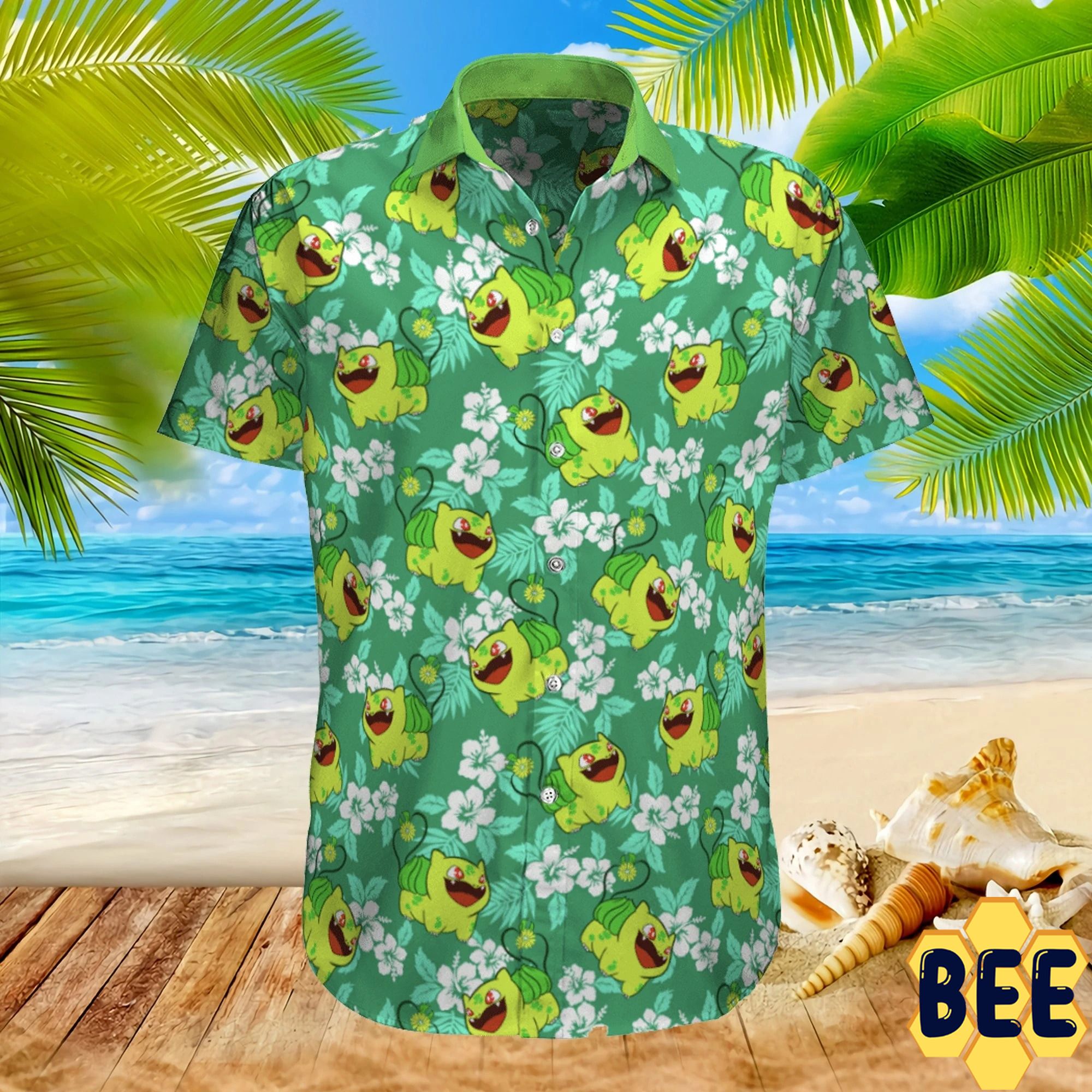 Bulbasaur Pokemon Tropical Flower Trending Hawaiian Shirt-1