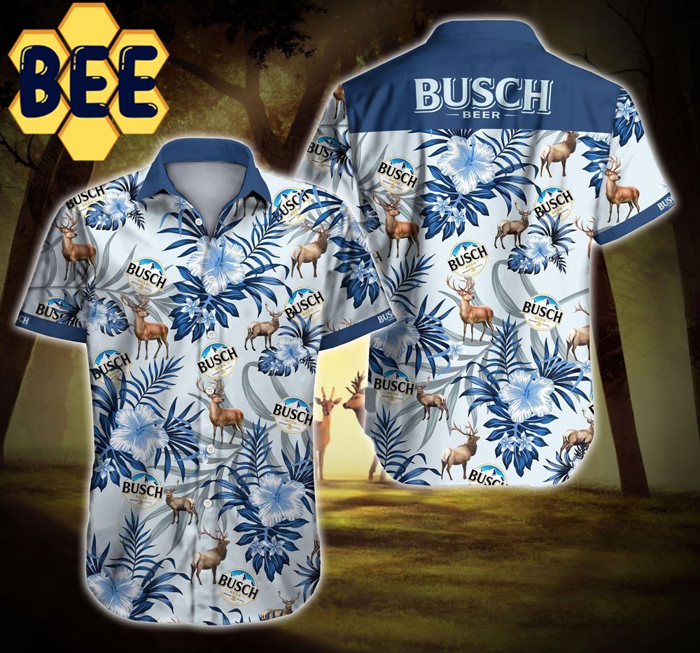 Busch Beer Reindeer Hawaiian Shirt-1