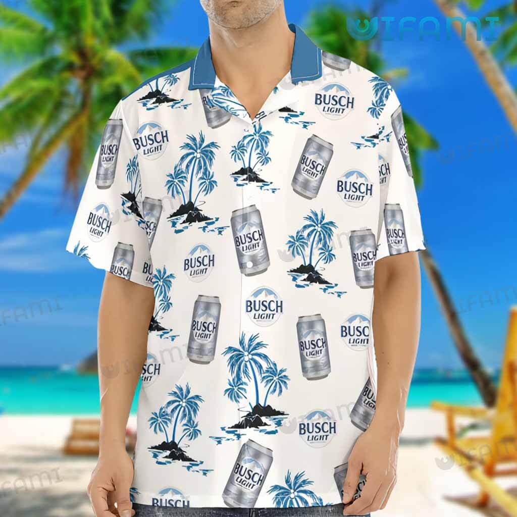 Busch Light Hawaiian Shirt Beer Can Coconut Tree Beer Lovers Gift