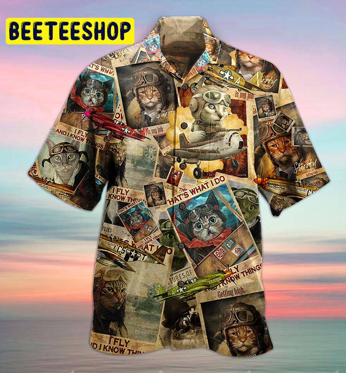 Cats Amazing Pilot Cat Trending Hawaiian Shirt-1