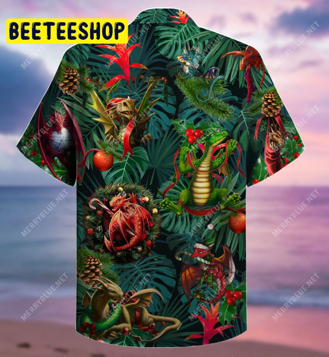 Christmas Dragon Unisex Trending Hawaiian Shirt-1