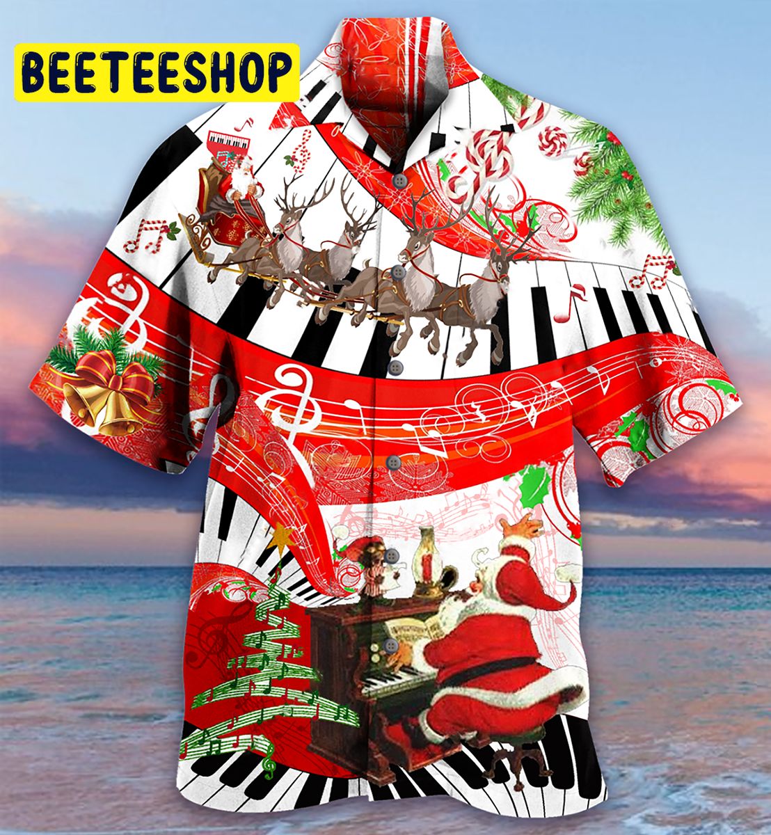 Christmas Love Music Trending Hawaiian Shirt-1