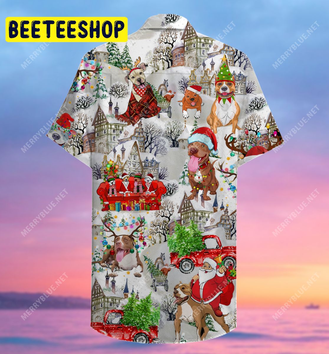 Christmas Pit Bulls Unisex Trending Hawaiian Shirt-1