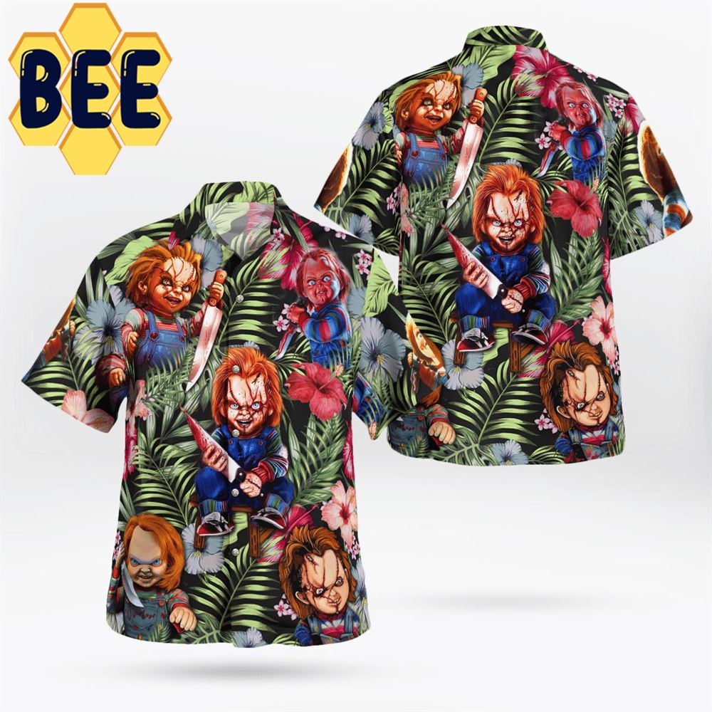 Chucky Just Wanna Have Fun Scream Halloween Hawaiian Shirt-1 Chucky Just Wanna Have Fun Scream Halloween Hawaiian Shirt-1