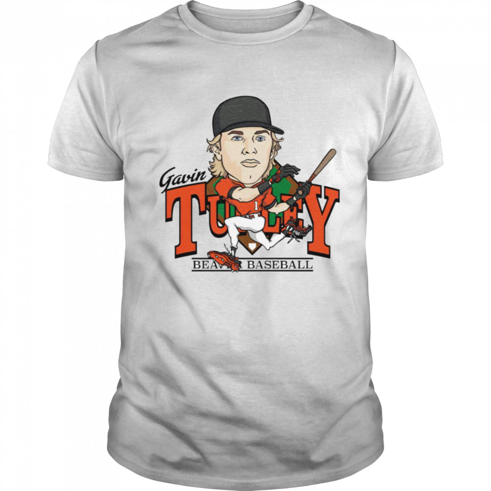 Gavin Turley cartoon Oregon State Beavers baseball shirt