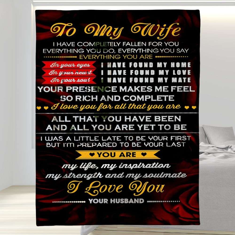 I Have Completely Fallen For You To My Wife Blanket Personalized Gift For Wife