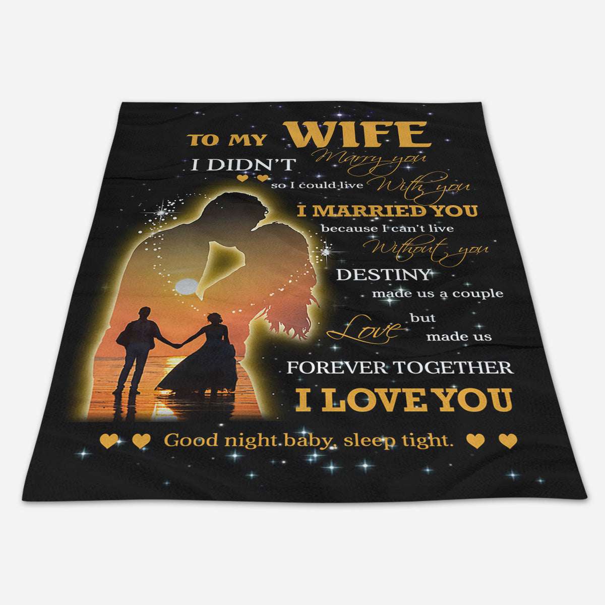 I Love You And Good Night Baby To My Wife Blanket, Best Gift For ...