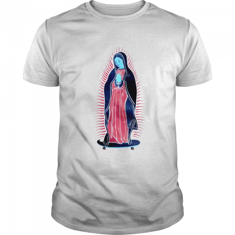 Our lady of guadalupe on skateboard swea shirt