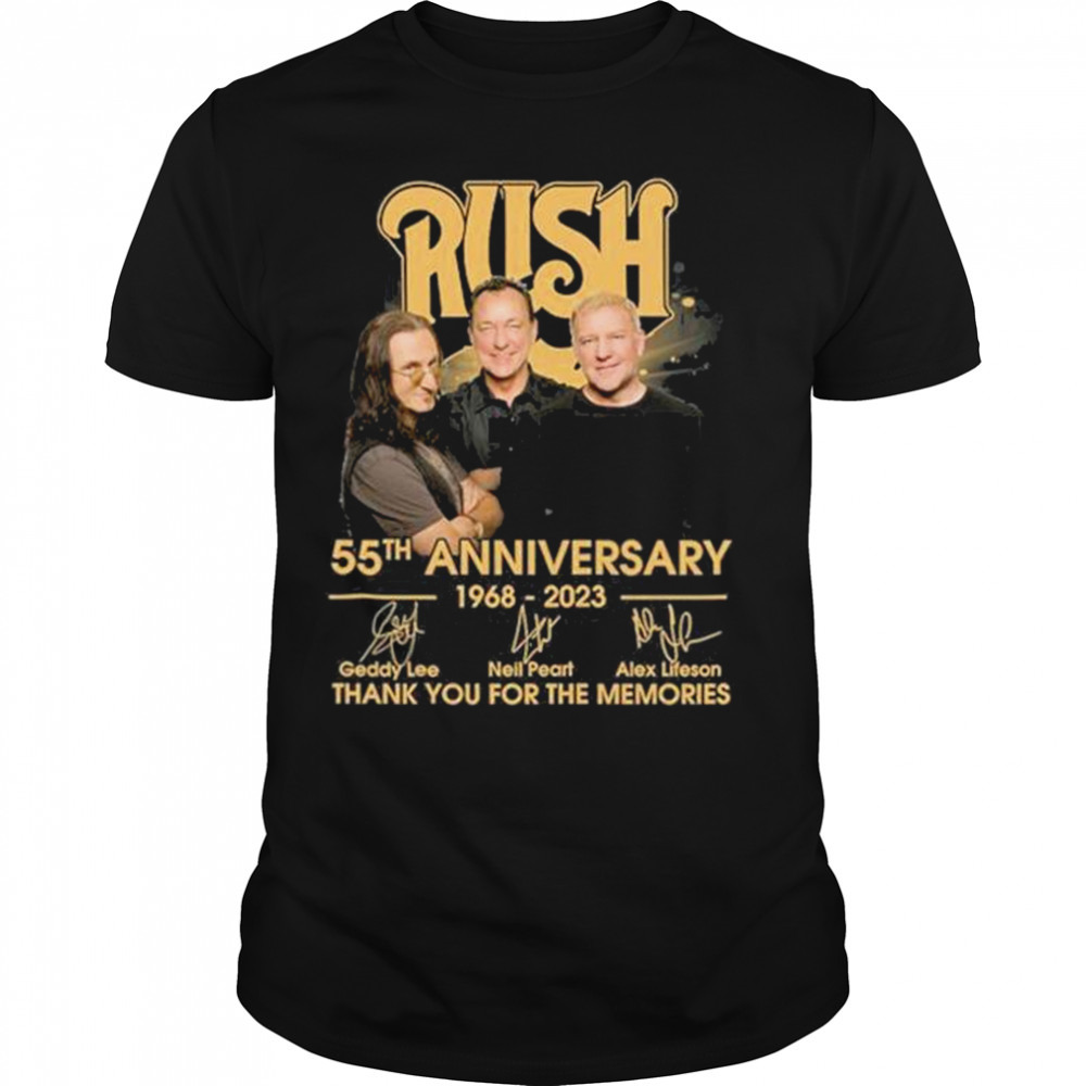 Rush 55th Anniversary 1968 – 2023 Thank You For The Memories Signatures Shirt