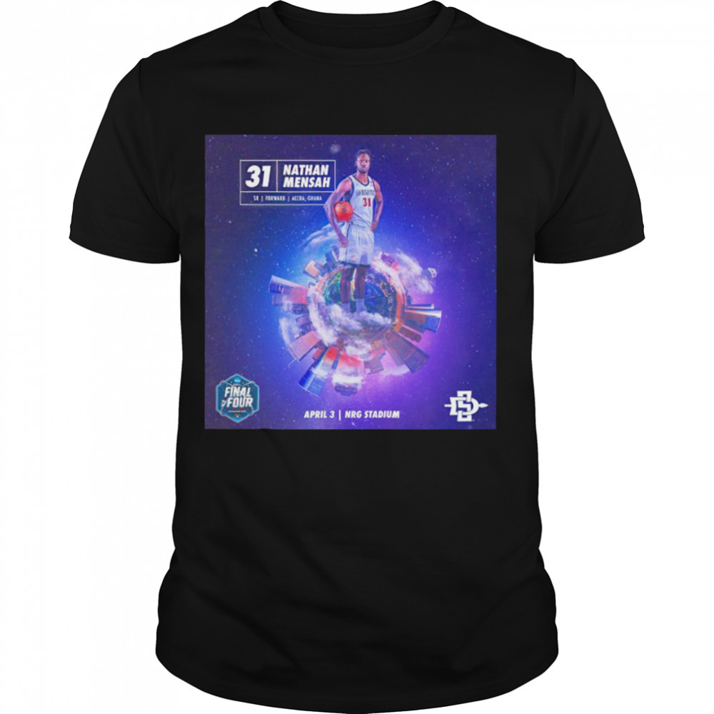 SDSU Athletics Nathan Mensah Final Four April 3 NRG stadium shirt