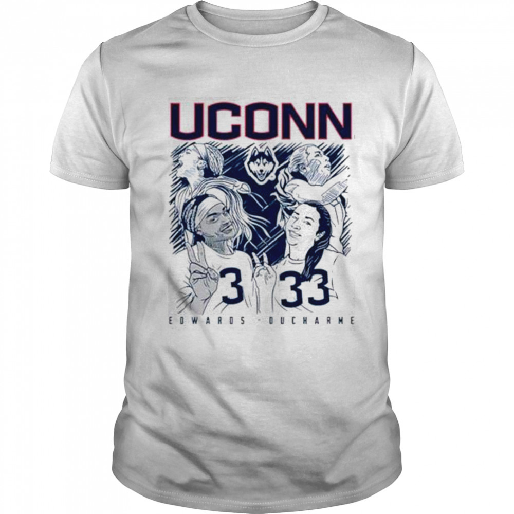 uConn Aaliyah Edwards and Caroline ducharme pregame peace shirt