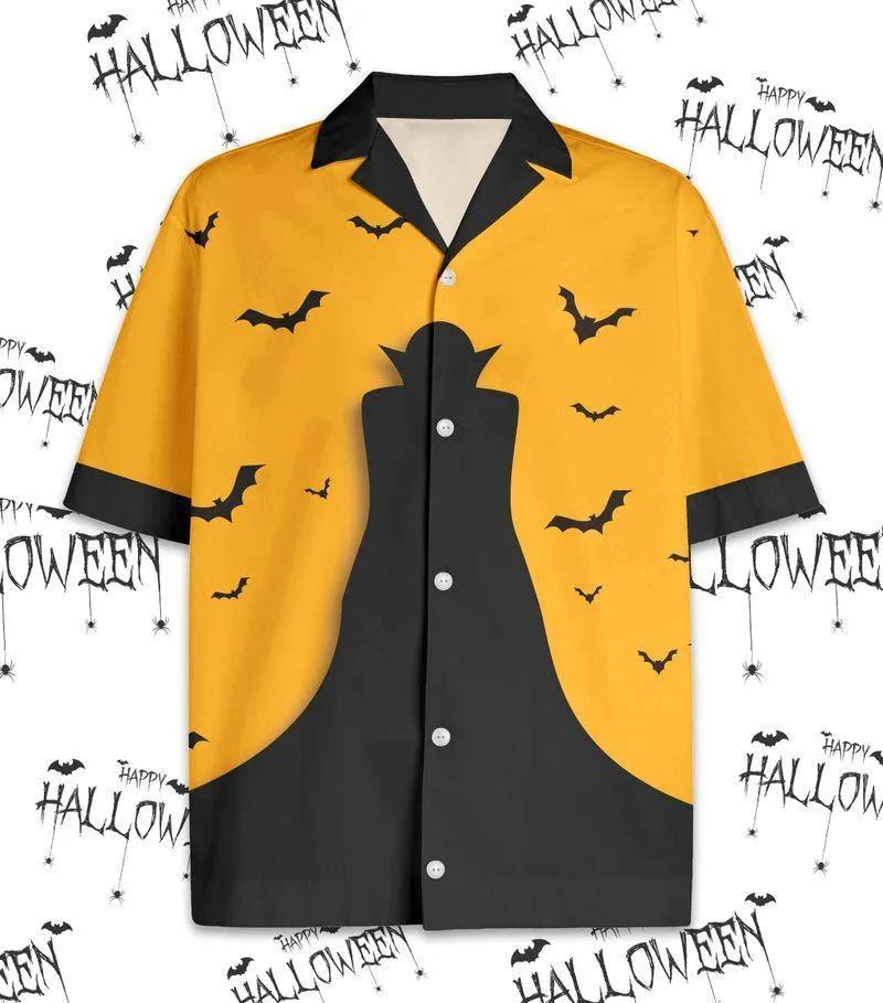 Black And Yellow Dracula Halloween Hawaiian Shirt