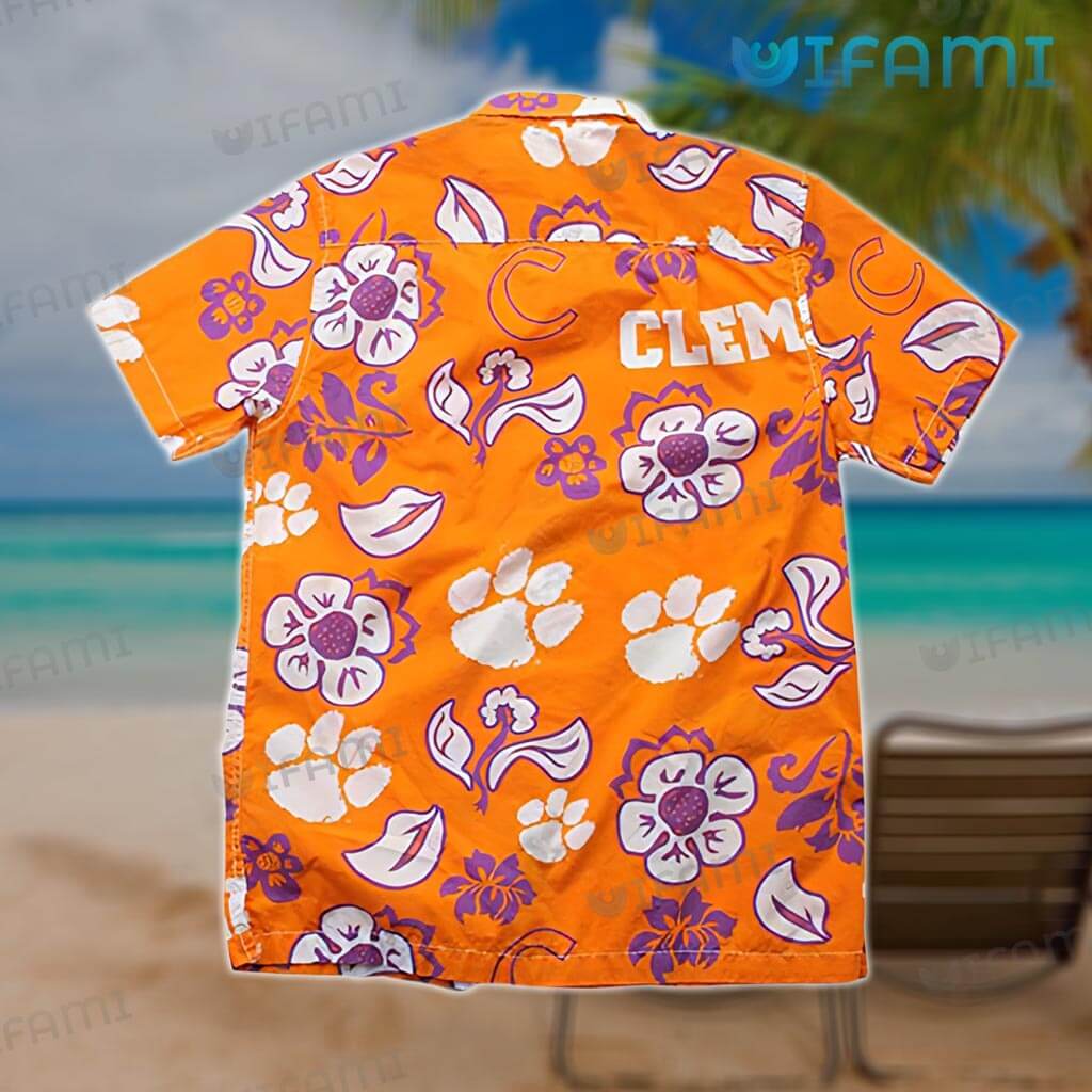 Clemson Tigers Hawaiian Shirt Floral Clemson Gift