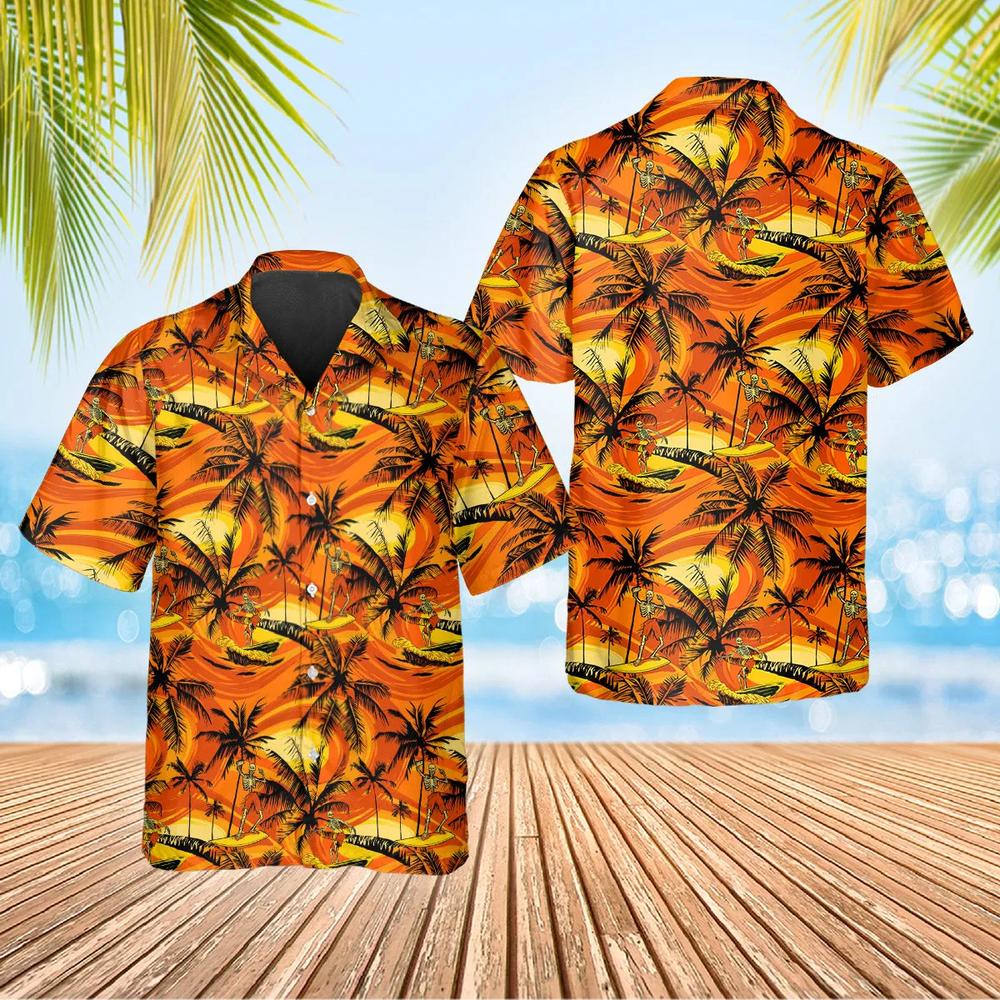 Coconut Tree Skull Hawaiian Shirt