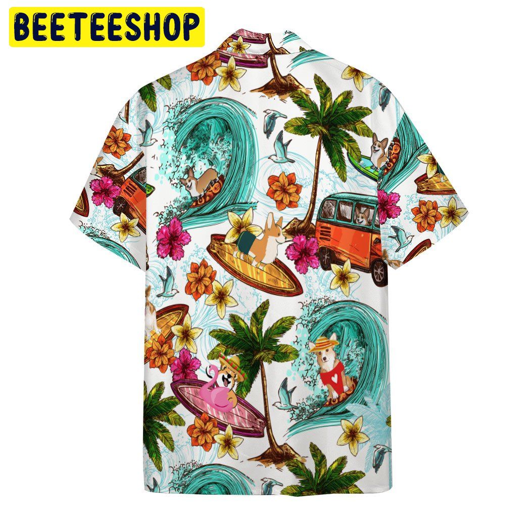 Corgi Dog 3d All Over Printed Trending Hawaiian Shirt-1