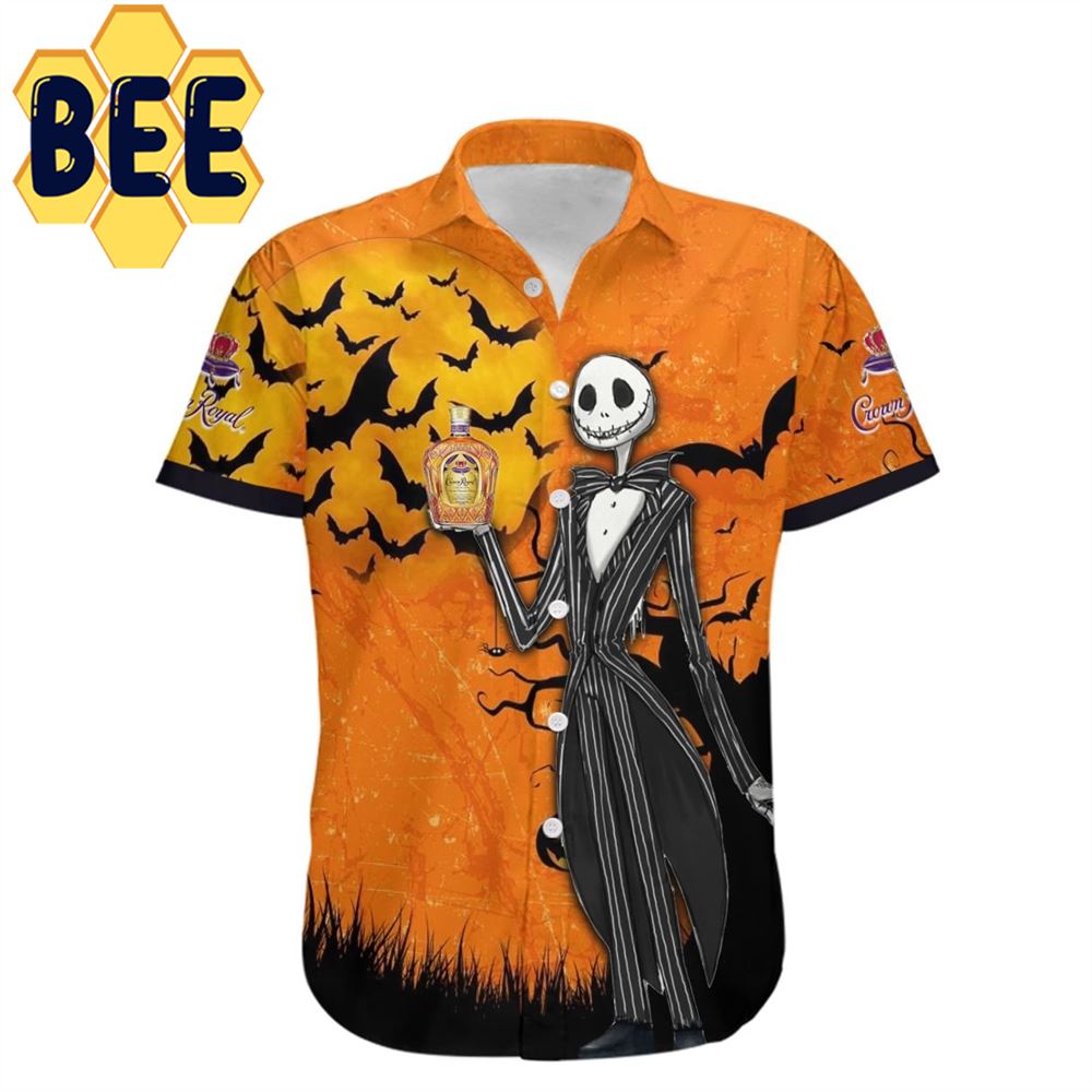 Crown Royal Wine Jack Skellington Halloween Hawaiian Shirt-1