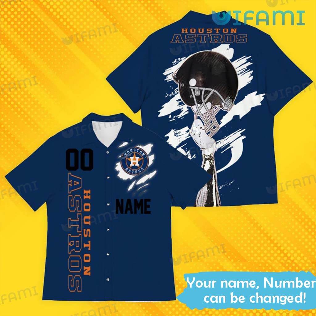 Custom Astros Hawaiian Shirt Football Helmet Houston Astros Gift