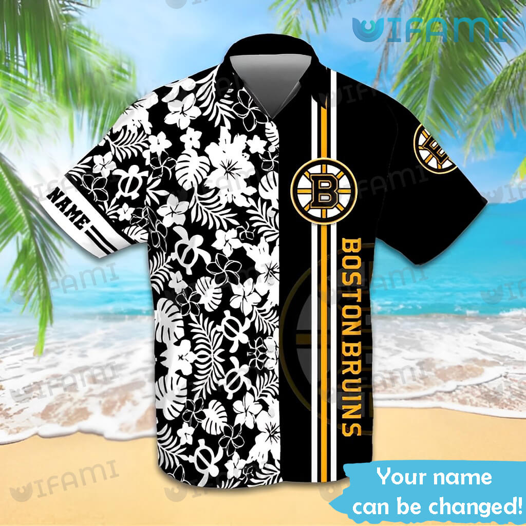 Custom Bruins Hawaiian Shirt Turtle Flower Tropical Leaf Bostom Bruins Gift